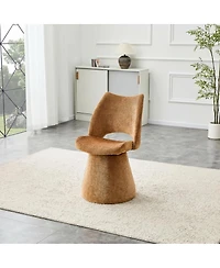 Streamdale Furniture Modern Chenille Accent Chair with Hollow Back and Metal Base