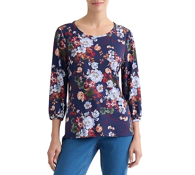 Jones New York Women's Floral Print Box Top