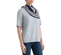 Jones New York Women's Accent Rib Knit Scarf T-Shirt