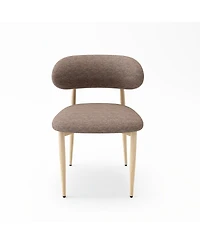 Streamdale Furniture Set of Modern Farmhouse Fabric Upholstered Dining Chairs with Metal Legs
