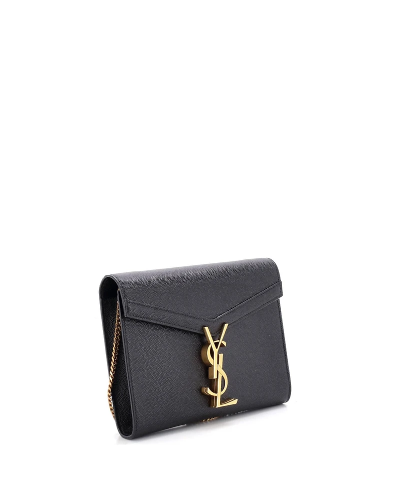 Pre-Owned Saint Laurent Mini Cassandra Chain Wallet Leather