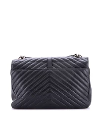 Pre-Owned Saint Laurent Large Classic Monogram College Bag Matelasse Chevron Leather