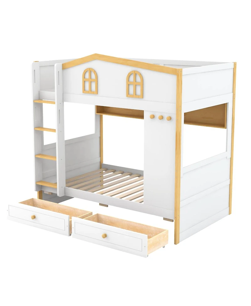 Streamdale Furniture Bunk Bed with Storage Shelves and Drawers