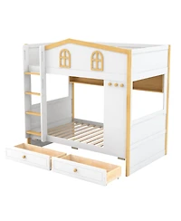 Streamdale Furniture Bunk Bed with Storage Shelves and Drawers