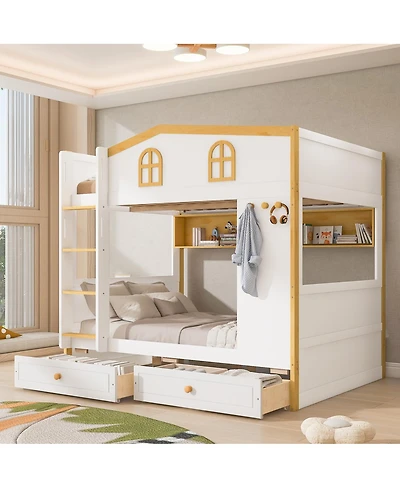 Streamdale Furniture Bunk Bed with Storage Shelves and Drawers