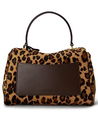 Lauren Ralph Lauren Farrah Leopard Print Small Soft Satchel Handbag