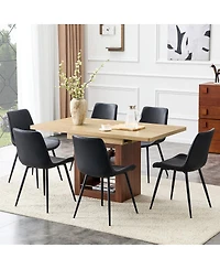 Streamdale Furniture 6-Piece Scalable Dining Table and Chair Set 59-71 Inch Extendable Table
