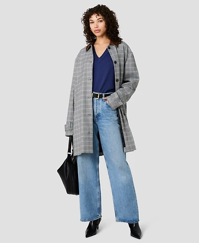 French Connection Women's Collared Relaxed Oversized Midi Jacket
