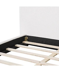 Streamdale Furniture King Size Upholstered Platform Bed with Linen Pillow-Back Headboard