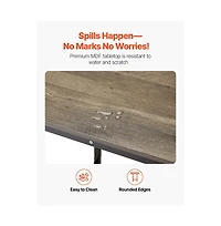 Sugift Bar Table Metal Frame High Top Pub Table with Wooden Top