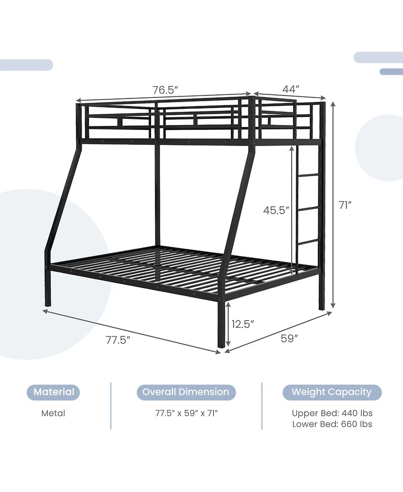 Gouun Space-saving Metal Slatted Bed Frame for Teens and Adults Noise-free No Box Spring Needed