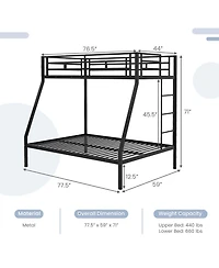 Gouun Space-saving Metal Slatted Bed Frame for Teens and Adults Noise-free No Box Spring Needed