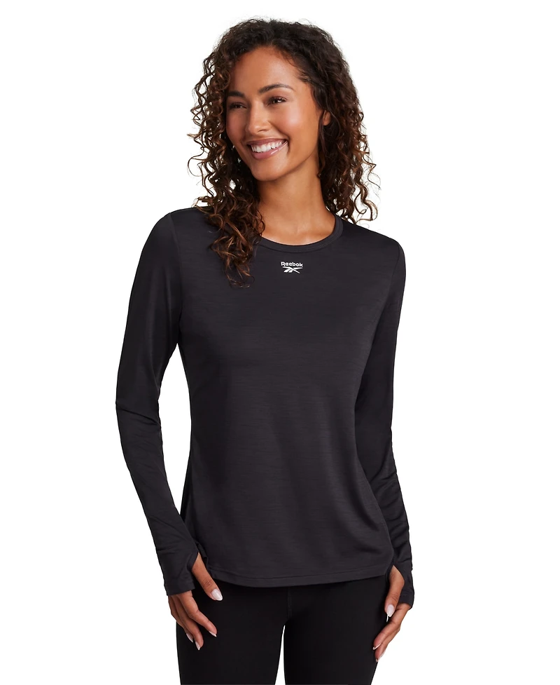 Reebok Women's Marled Performance Long-Sleeve Training Top
