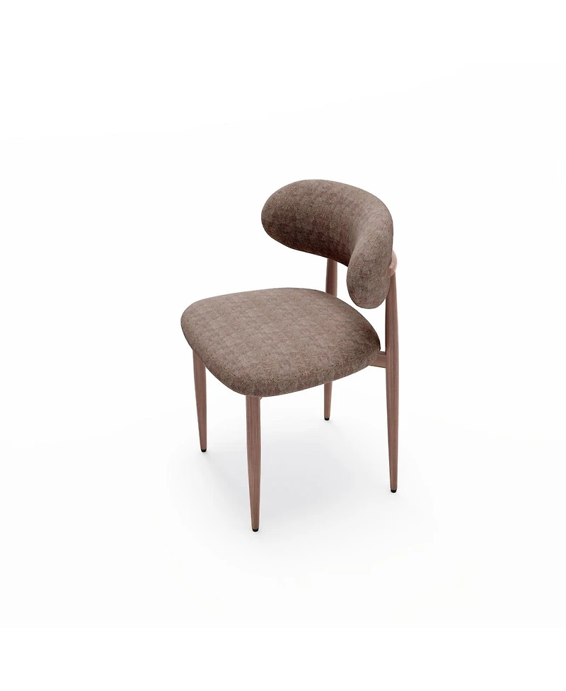 Streamdale Furniture Set of Modern Farmhouse Fabric Upholstered Dining Chairs with Metal Legs