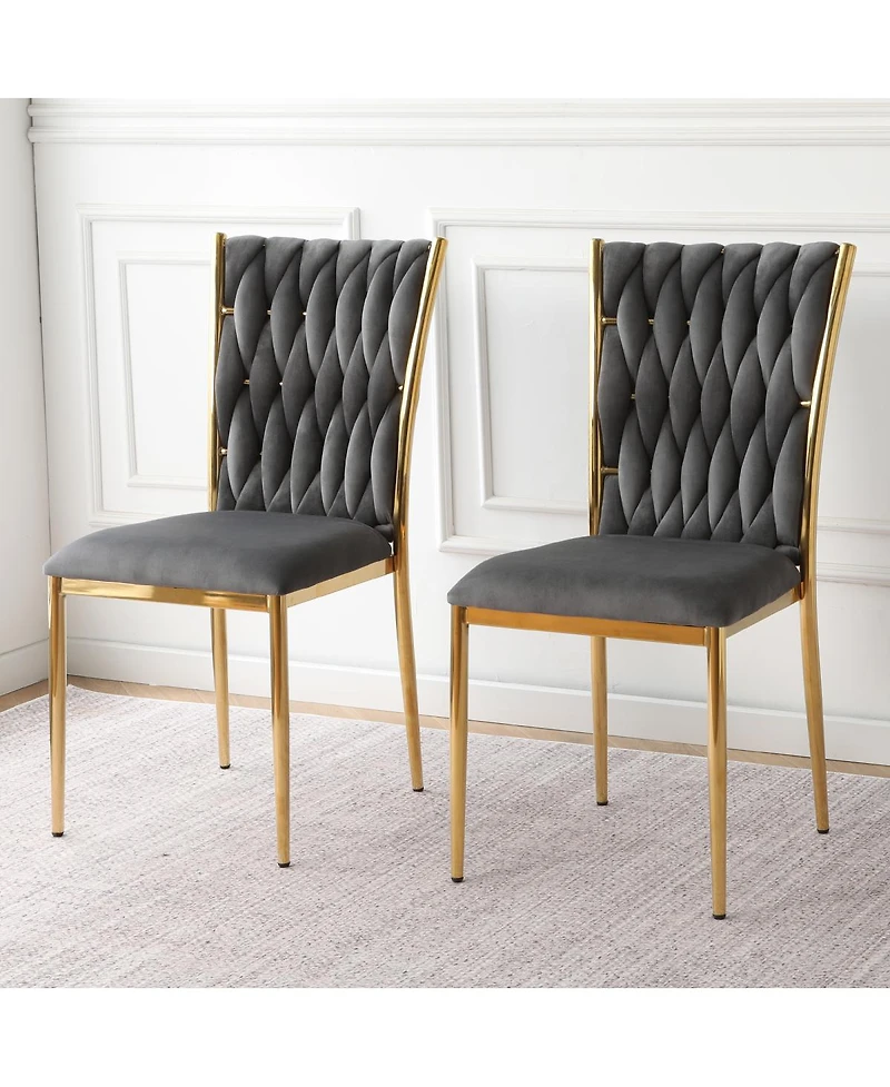 Streamdale Furniture Modern Velvet Dining Chairs with Legs
