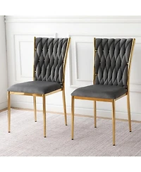 Streamdale Furniture Modern Velvet Dining Chairs with Legs