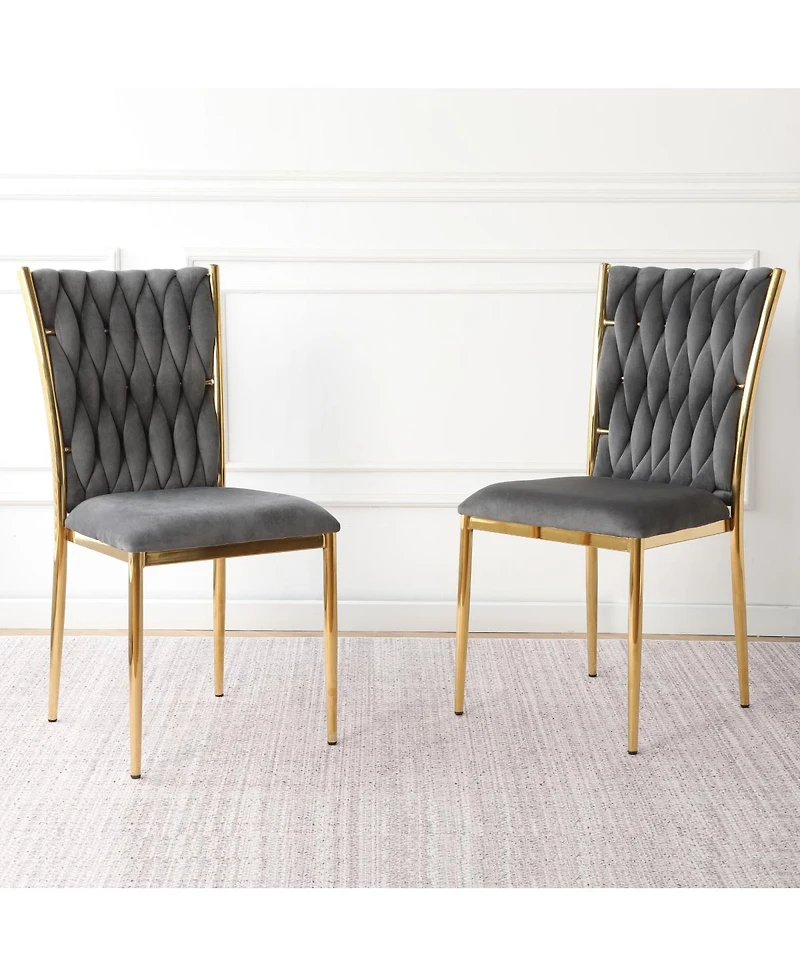 Streamdale Furniture Modern Velvet Dining Chairs with Legs