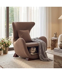 Streamdale Furniture Modern Brown Polyester Accent Chair with Pet/Storage Space
