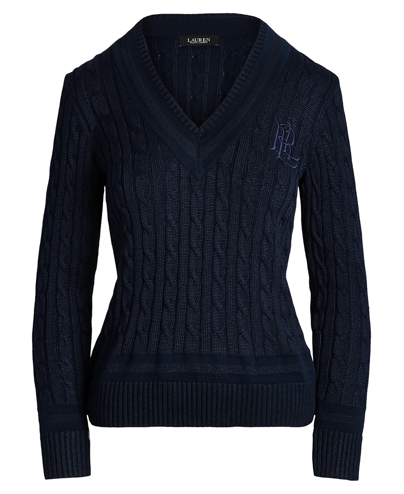 Lauren Ralph Petite Shimmer Cotton-Blend Cricket Sweater