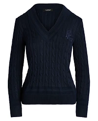 Lauren Ralph Petite Shimmer Cotton-Blend Cricket Sweater