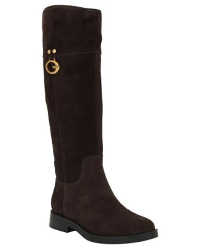Guess Womens Kandra Tall Signature G Logo Riding Boots Regular Wide Calf