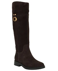 Guess Womens Kandra Tall Signature G Logo Riding Boots Regular Wide Calf