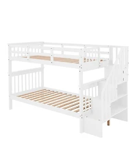 Streamdale Furniture Twin-Over-Twin Stairway Bunk Bed with Storage