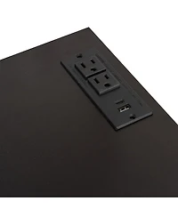 Streamdale Furniture Queen Murphy Bed with Sofa Storage Led and Usb Cream