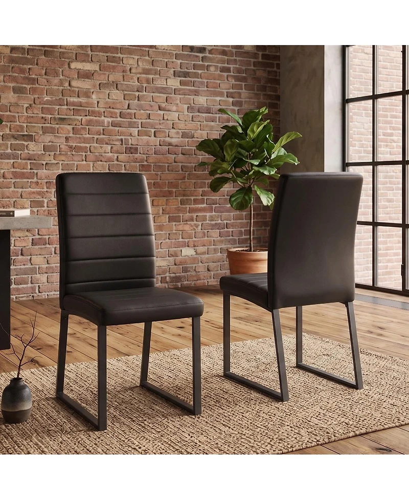 Streamdale Furniture -Pack Premium Pu Office/Dining Chairs with Sturdy Iron Legs
