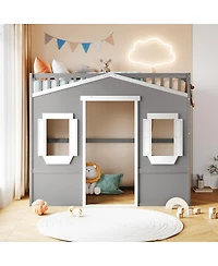 Streamdale Furniture Twin Size House Loft Bed With Ladder