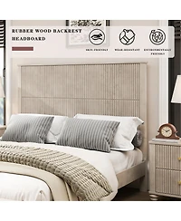 Streamdale Furniture Queen Solid Wood Platform Bed Frame with Tall Headboard No Box Spring Needed