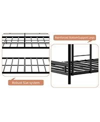 Streamdale Furniture Heavy-Duty Triple Bunk Bed with Ladder and Railing