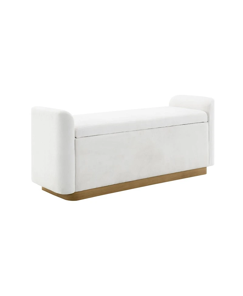 Streamdale Furniture 49'' Upholstered Storage Bench with Gold Metal Base