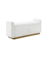 Streamdale Furniture 49'' Upholstered Storage Bench with Gold Metal Base