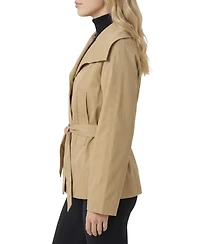 Modenaire Women's Belted Wrap Wide-Lapel Jacket