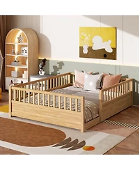 Streamdale Furniture Montessori Floor Bed with Safety Guardrails