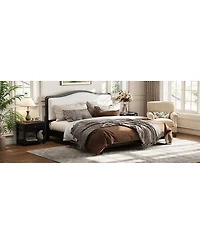Streamdale Furniture Queen Size Platform Bed with Upholstered Headboard