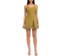 En Saison Women's Elin Embroidered Sleeveless Mini Dress