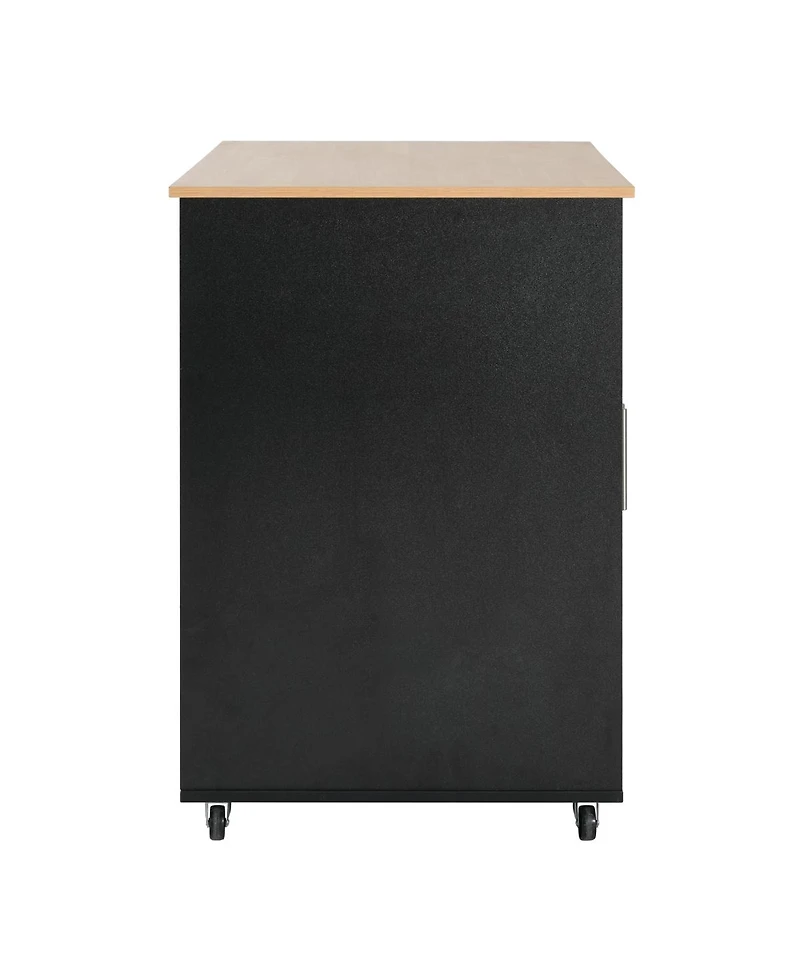 Streamdale Furniture Mobile Kitchen Island with Storage 3 Drawers and Adjustable Shelf