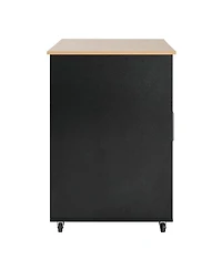 Streamdale Furniture Mobile Kitchen Island with Storage 3 Drawers and Adjustable Shelf
