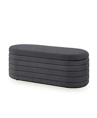 Streamdale Furniture Modern Oval Upholstered Storage Ottoman Bench