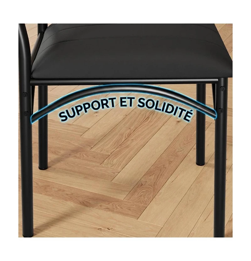 homfan Set of 2 Upholstered - 25.5" Industrial Bar Chairs with Backrest, Padded Kitchen Island Stools