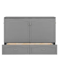 Streamdale Furniture Queen Size Murphy Bed with Drawer Usb Ports and Pulley Design