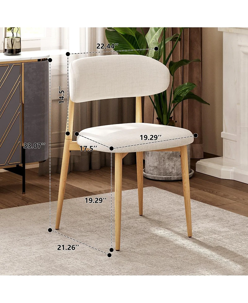 Streamdale Furniture Set of 4 Modern Upholstered Metal Dining Chairs