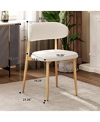 Streamdale Furniture Set of 4 Modern Upholstered Metal Dining Chairs