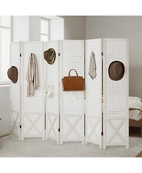 Slickblue 67" Foldable Pegboard Room Divider with 6 Panels