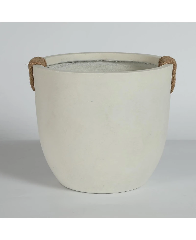 Streamdale Furniture Set of 2 Round Concrete Planter Pots 15'' and 18''