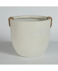 Streamdale Furniture Set of 2 Round Concrete Planter Pots 15'' and 18''
