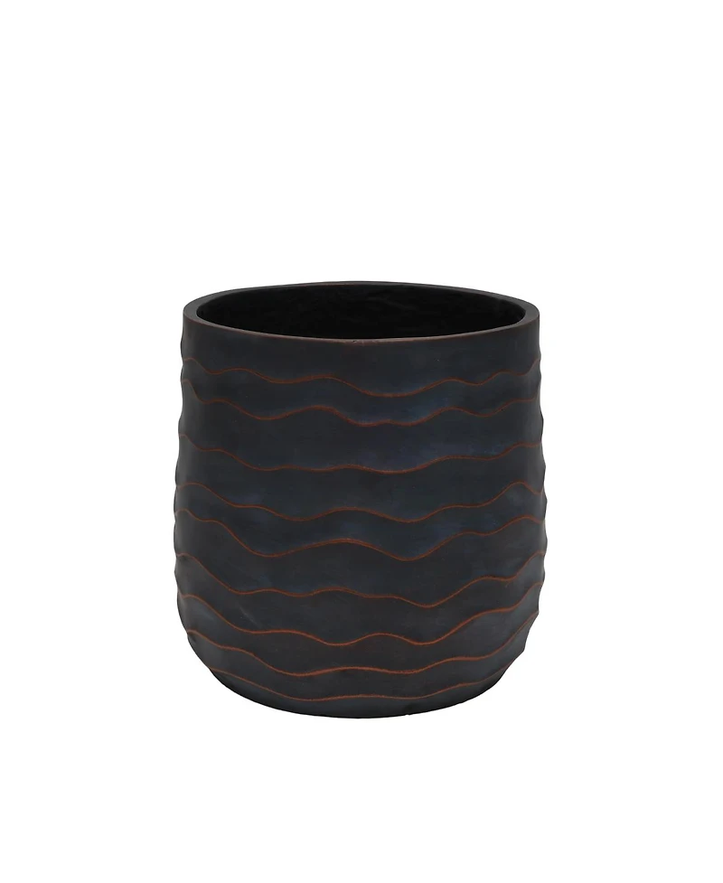 Streamdale Furniture Set of 2 Large Round Magnesium Oxide Planters with Drainage Holes