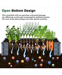 Streamdale Furniture 6x3x1ft Large Galvanized Metal Rectangular Garden Bed